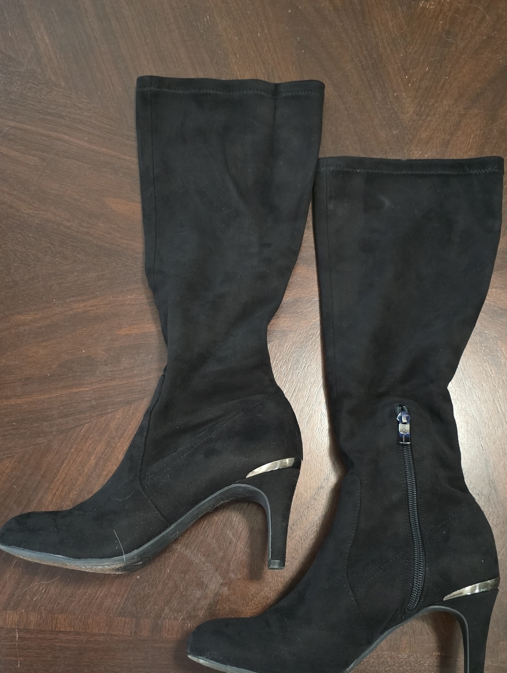 BCBGeneration Black Suede-Look High Heel Boots